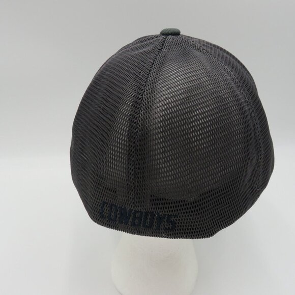 Dallas Cowboys Hat NFL Football Stretch Flex Fit Cap Gray Blue Rubber Logo Patch - Picture 5 of 12